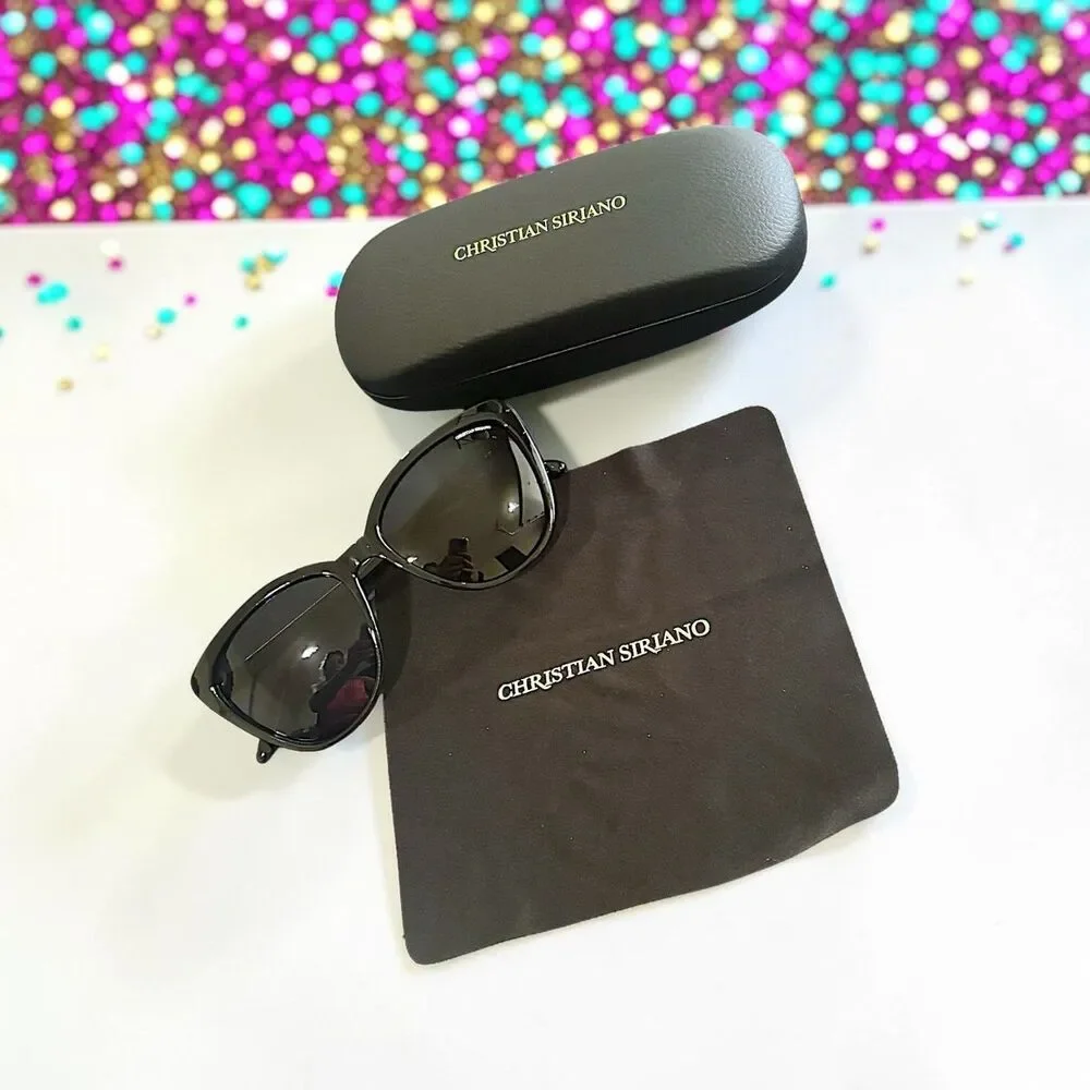 Christian Siriano Tindi Sunglasses in Black Brand New in Case MSRP $139